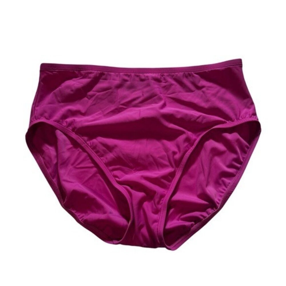 Talbots Miraclesuit 14 Swim Bottoms Brief Control Shaping Hot Pink High Waist